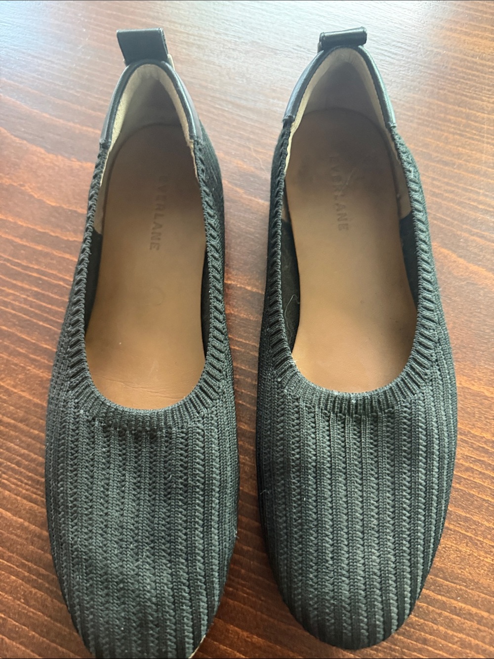 Everlane Black Knit Slip-On Ballet Flats